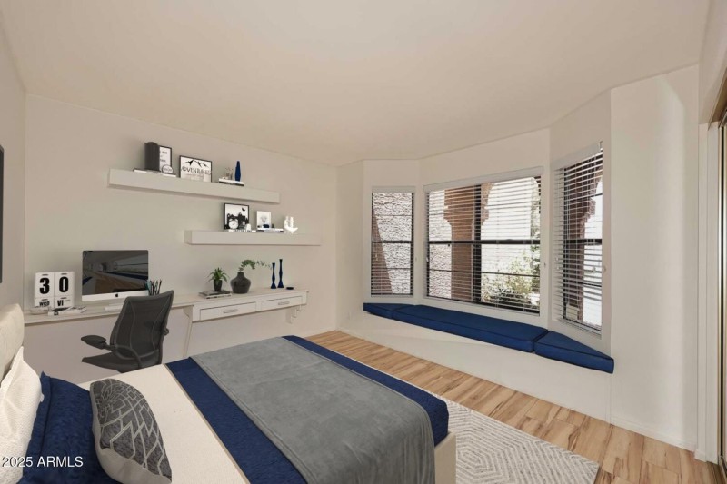 Virtually staged Guest room