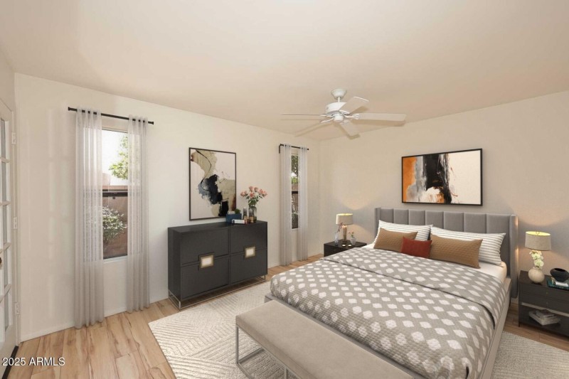 Virtually stage Primary Bedroom