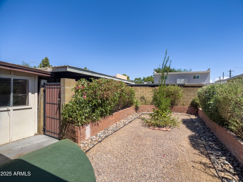 backyard + gate to parking