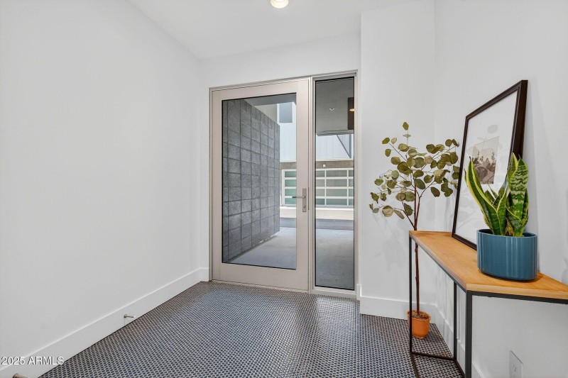 Entryway w/Custom Penny Tile Flooring