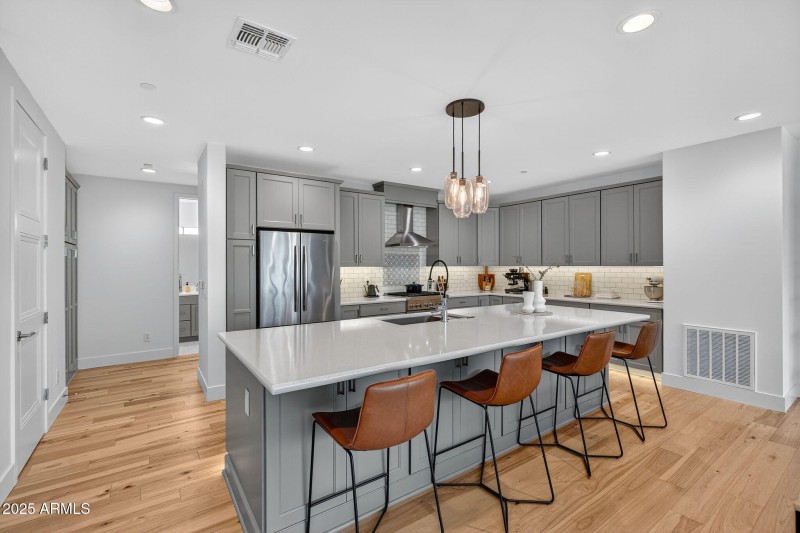 Solid Hickory Wood Floors Throughout