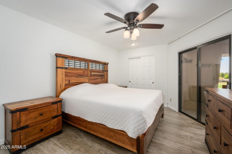 Large bedroom with two closets and views