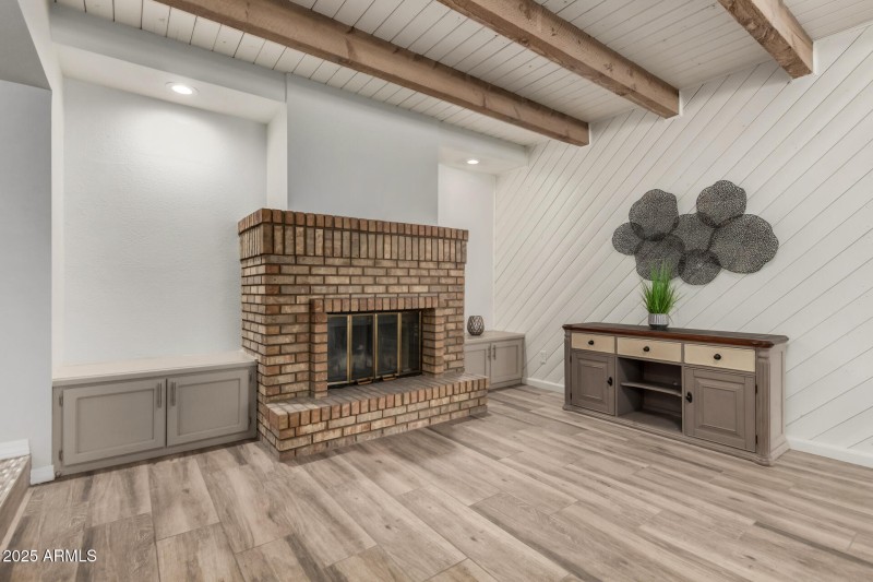 Cozy Living with Brick Fireplace