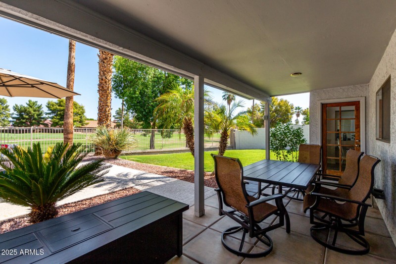 Covered Patio with Golf Course Views