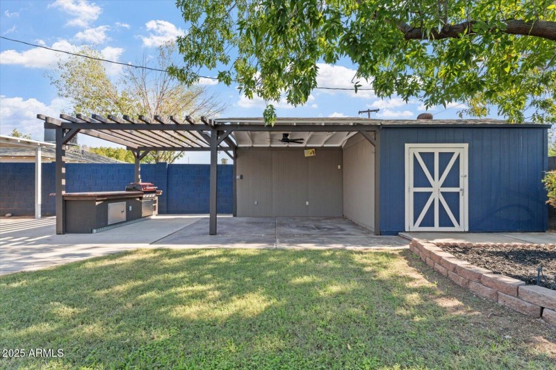 Built In BBQ and Two Storage Units