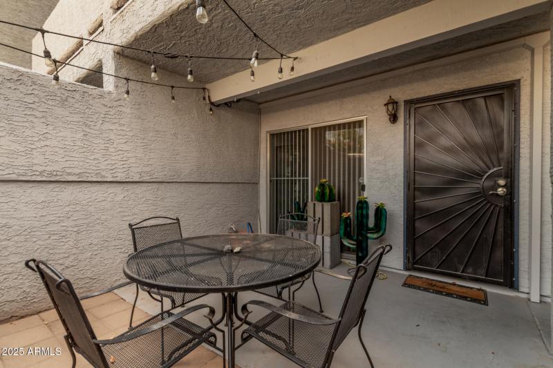 front entryway and patio