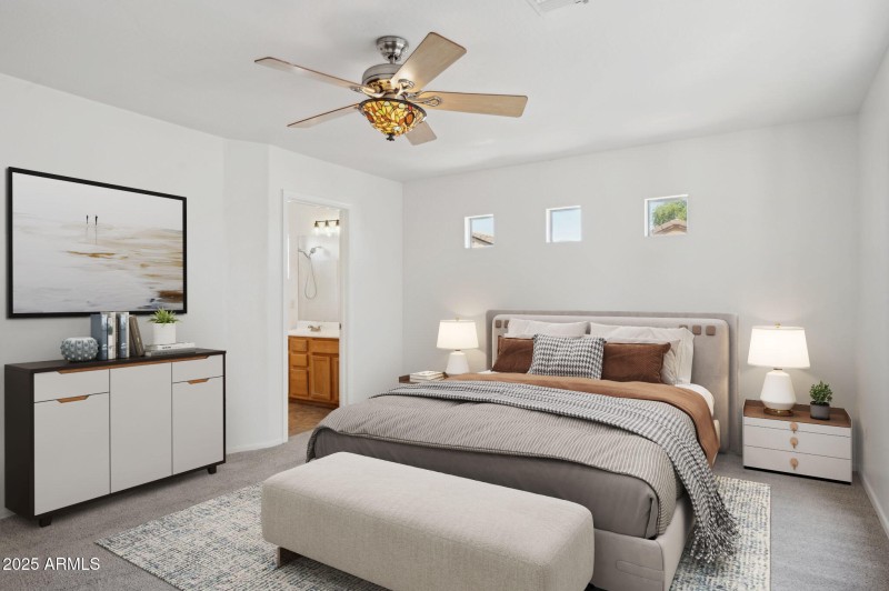 Virtually Staged Primary Bedroom