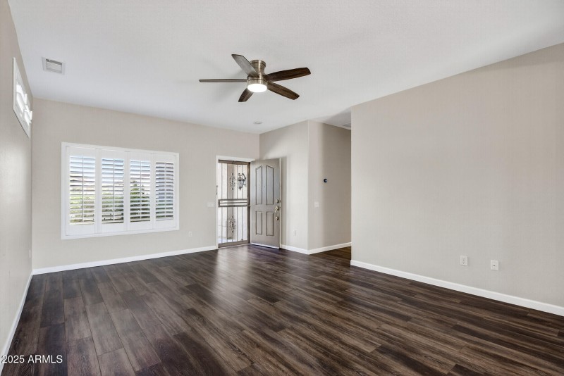 Ceiling fans throughout