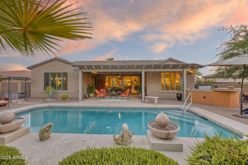 Poolside Retreat at Sunset
