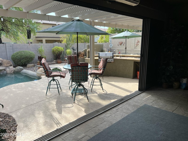 Covered Patio Window Doors Open