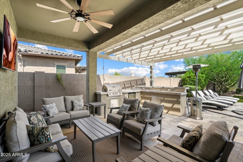 Entertaining resort backyard