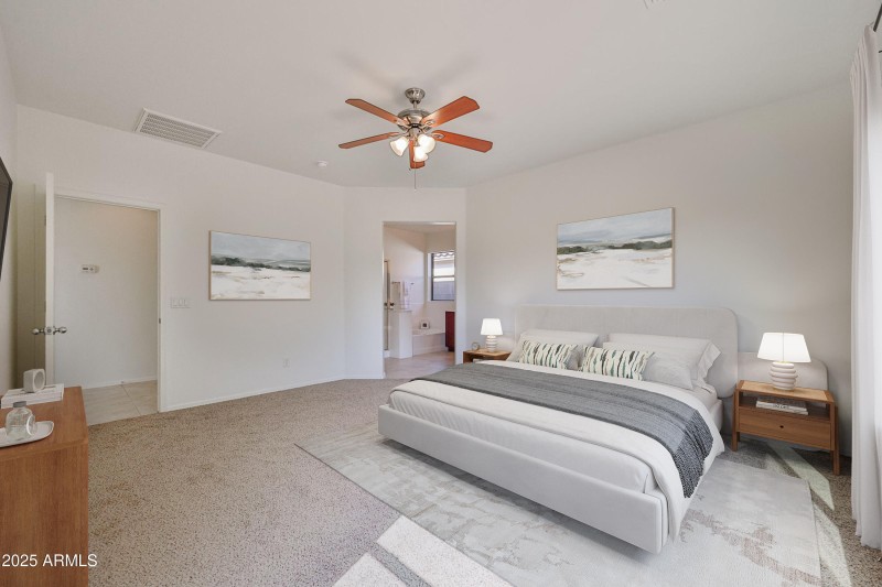 Primary Bedroom - virtually staged