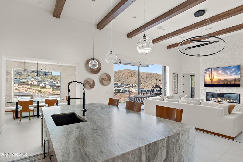 Kitchen open to Great Room w/views