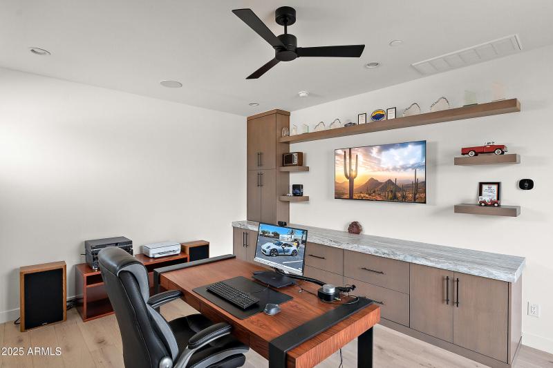 Office w/sliding doors to backyard