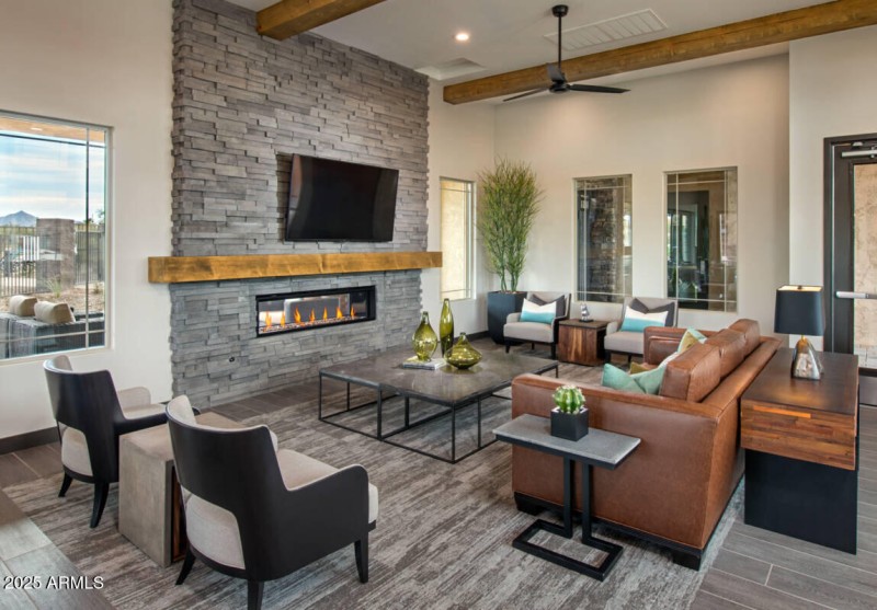 Fireplace in community center