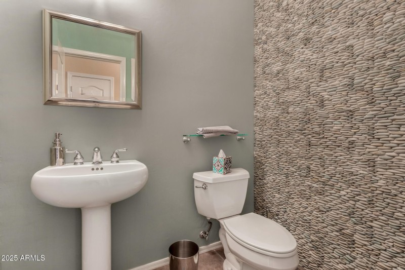 Powder Room w/ Natural Stone Wall