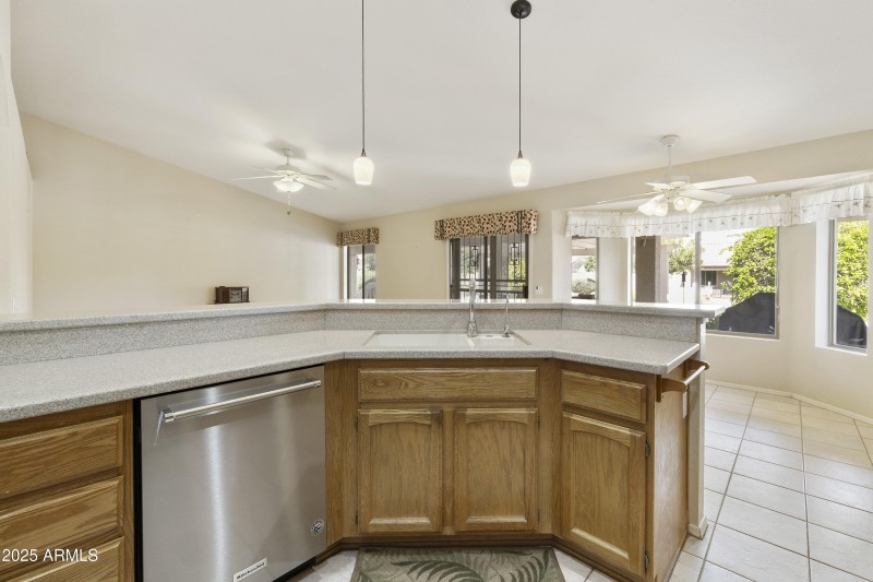 Kitchen view to Family Room