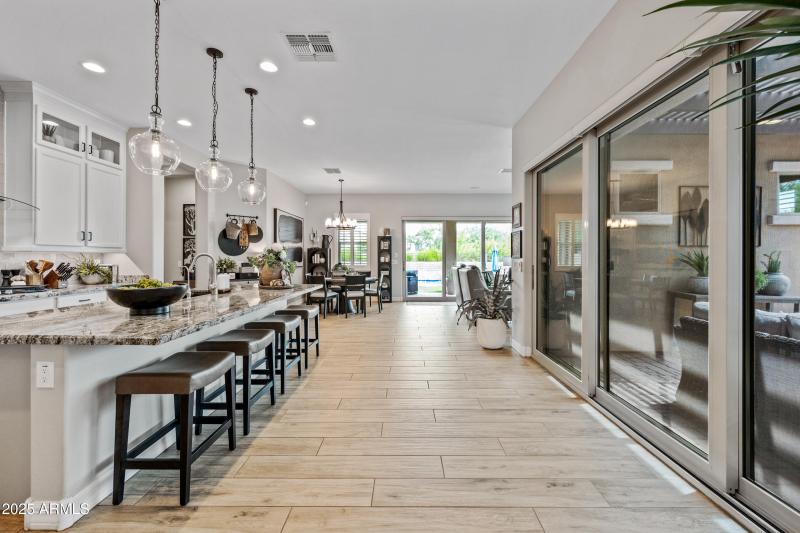 Kitchen to Slider Courtyard