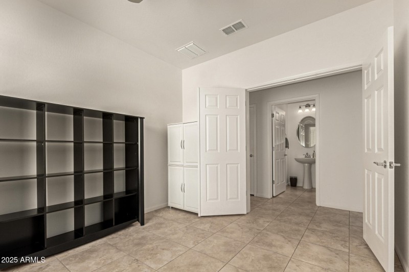 Den with double doors for privacy