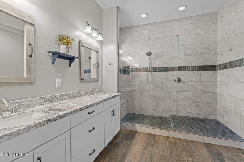 Beautiful tile and granite in primary