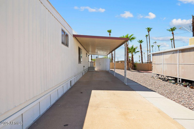 long covered driveway