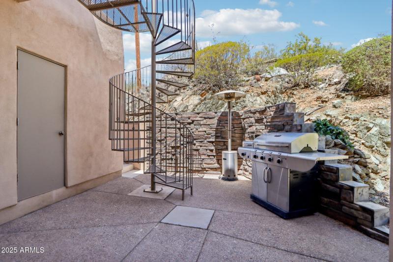 Private Patio Nestled into the Hillside