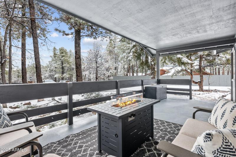 Covered Porch Winter Time