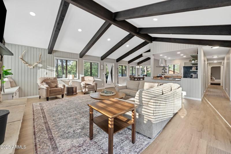 Great Room into Kitchen and Dining Room