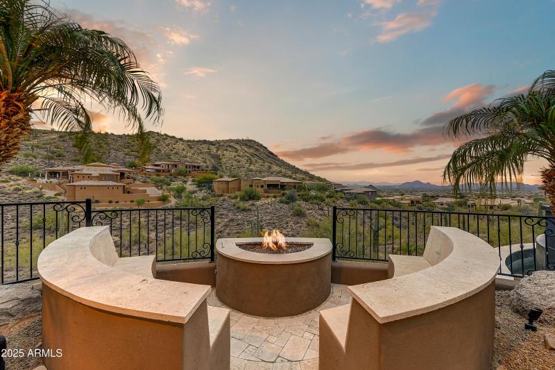 Sunset Fire Pit with Mountain View