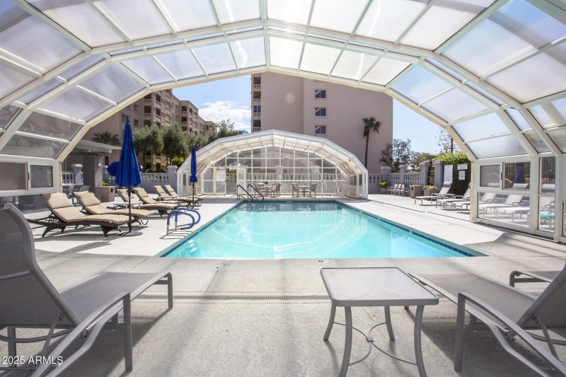 shadows covered pool