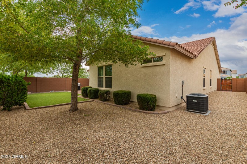 Backyard side with gate