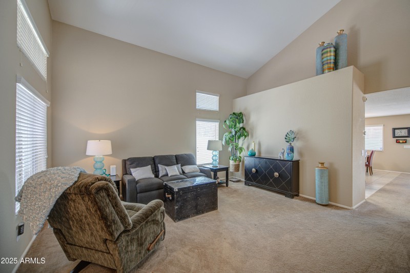 Living Room w/vaulted ceilings