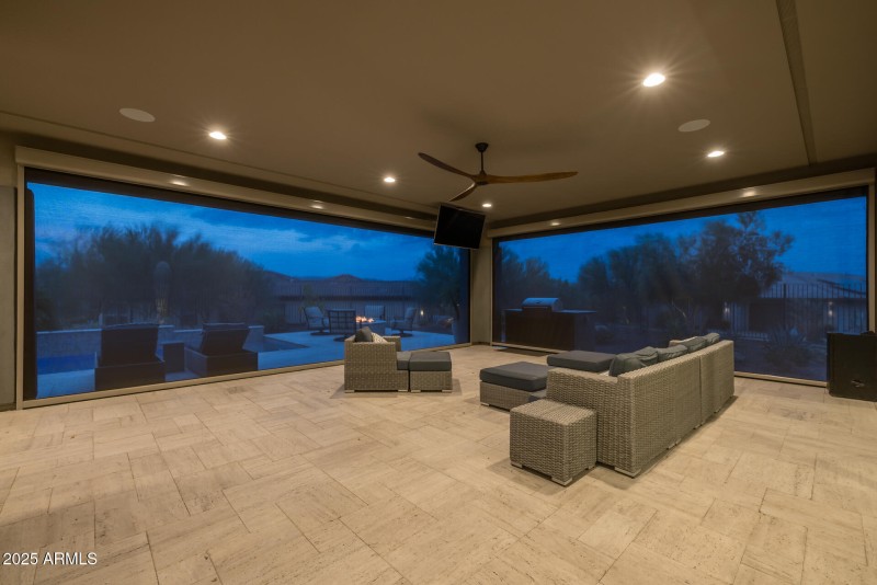 37) COVERED PATIO SCREENS DOWN