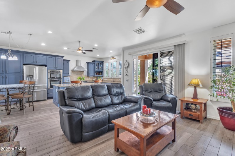Family room view to Kitchen