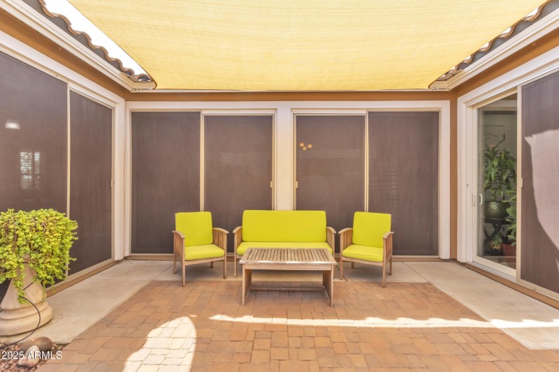Private covered patio at Dining Room