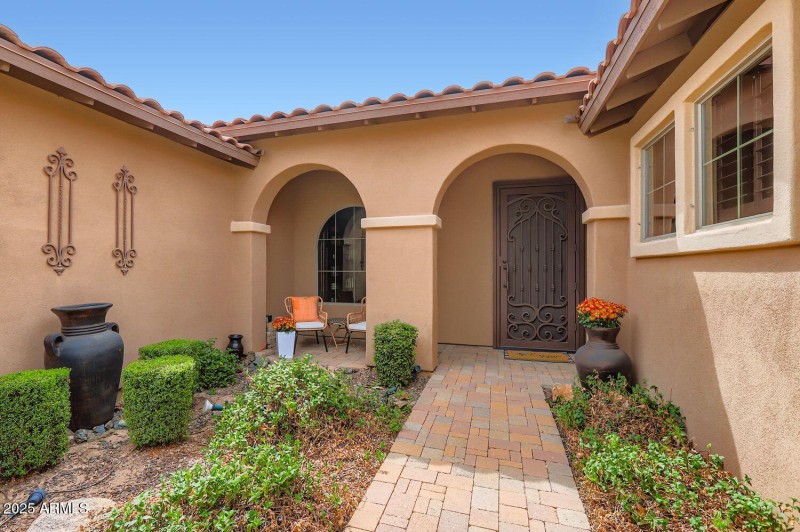 Courtyard with Arched Entry