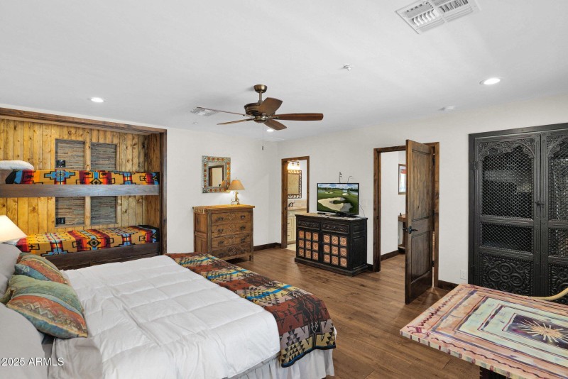 Guest Bedroom with custom bunk beds