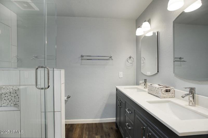 Primary bathroom with double sinks