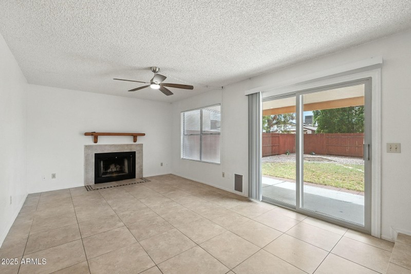 Living room with fireplace