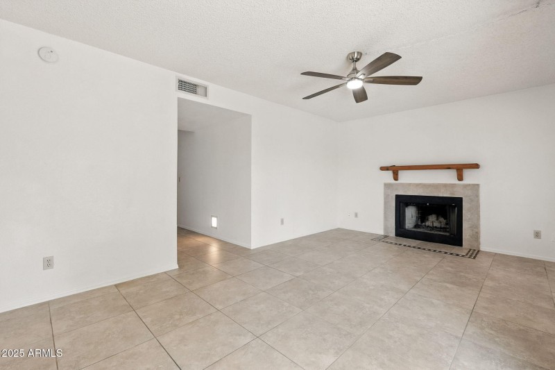 Living room with fire place