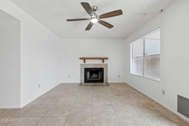 Living room with fire place