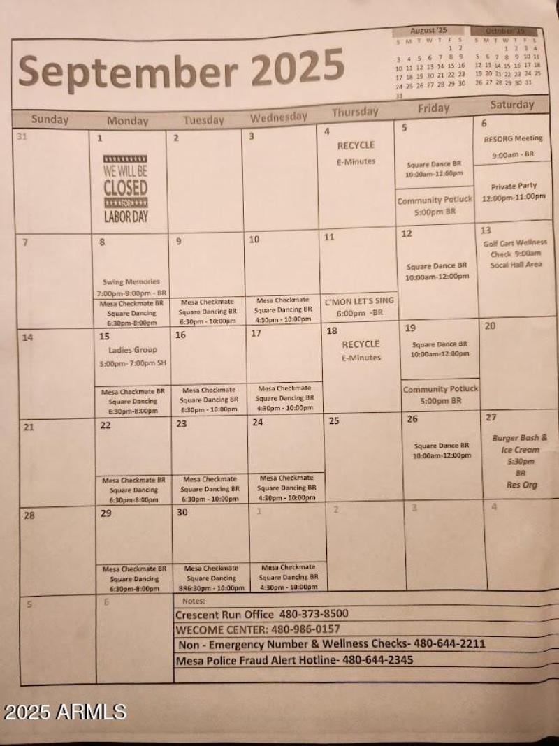 Sept 2025 Activities