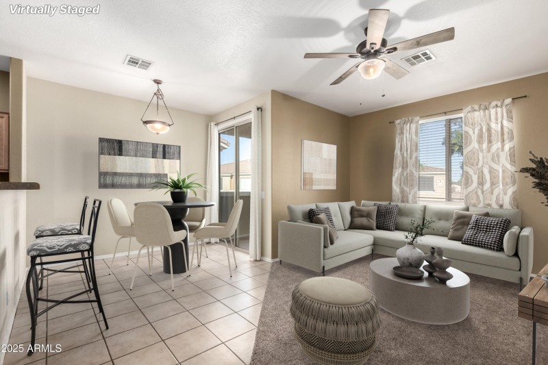 Virtually Staged living dining