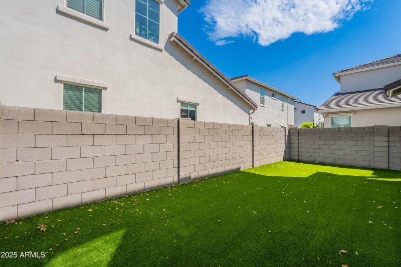 Side yard with turf