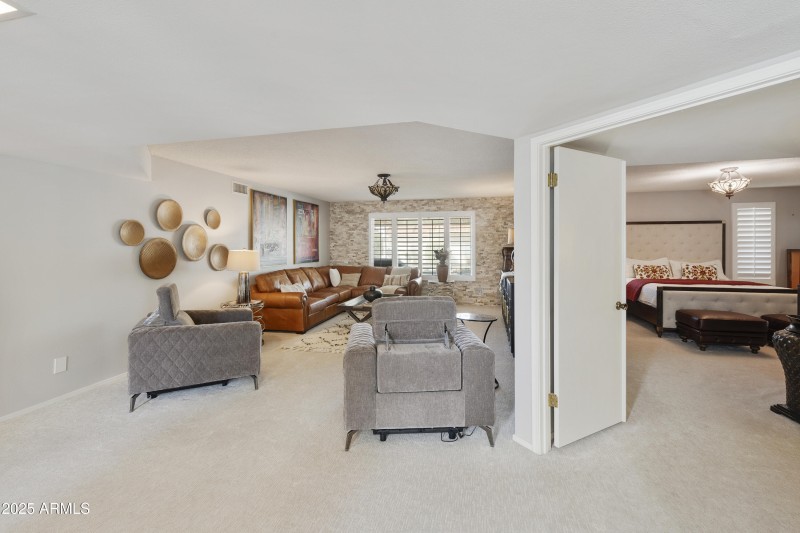 Living Room and Primary suite entry'