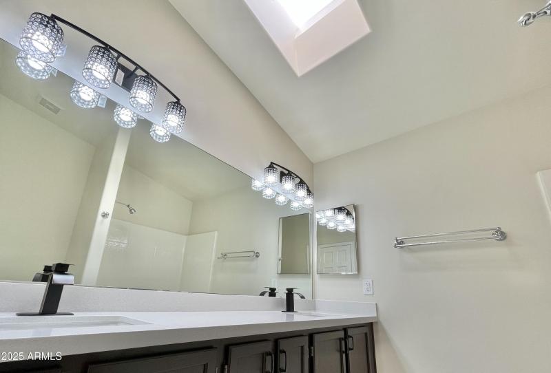 Upstairs Guest Full Bathroom skylight