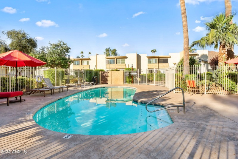 pool just steps off back patio