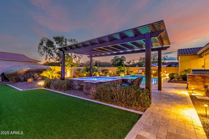 Grass area and Heated Spa