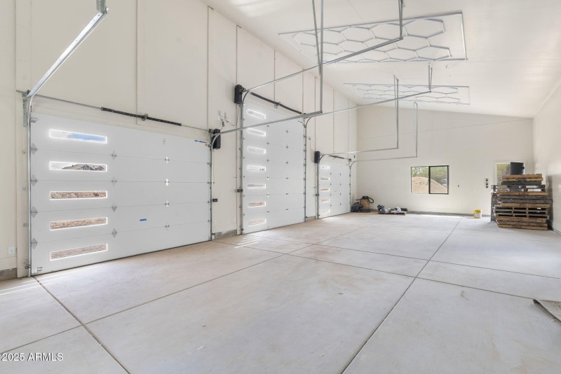 Inside the detached garage