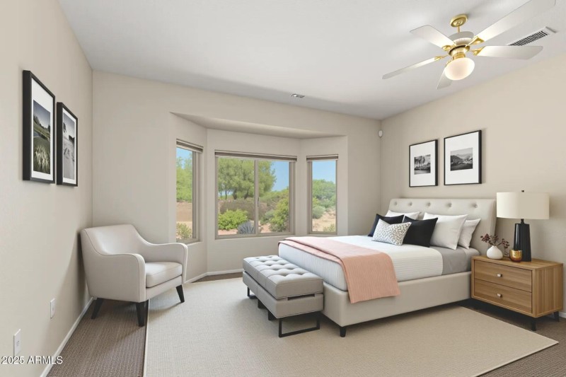 Virtual staging primary bedroom